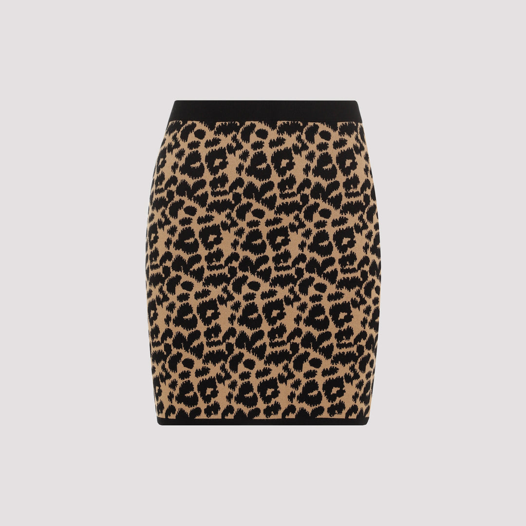 Animalier Domizia Leopard Viscose Mini Skirt-0