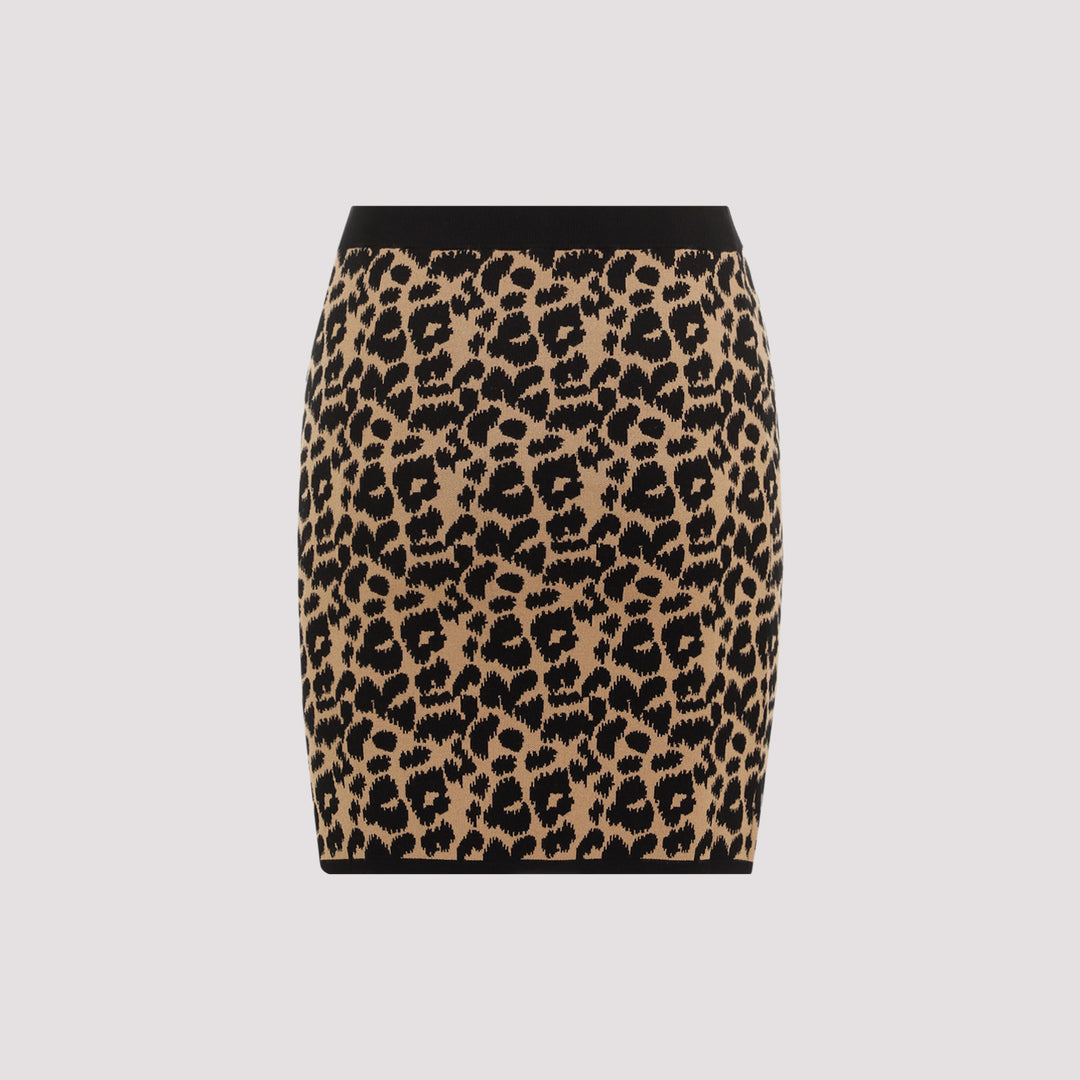 Animalier Domizia Leopard Viscose Mini Skirt-3