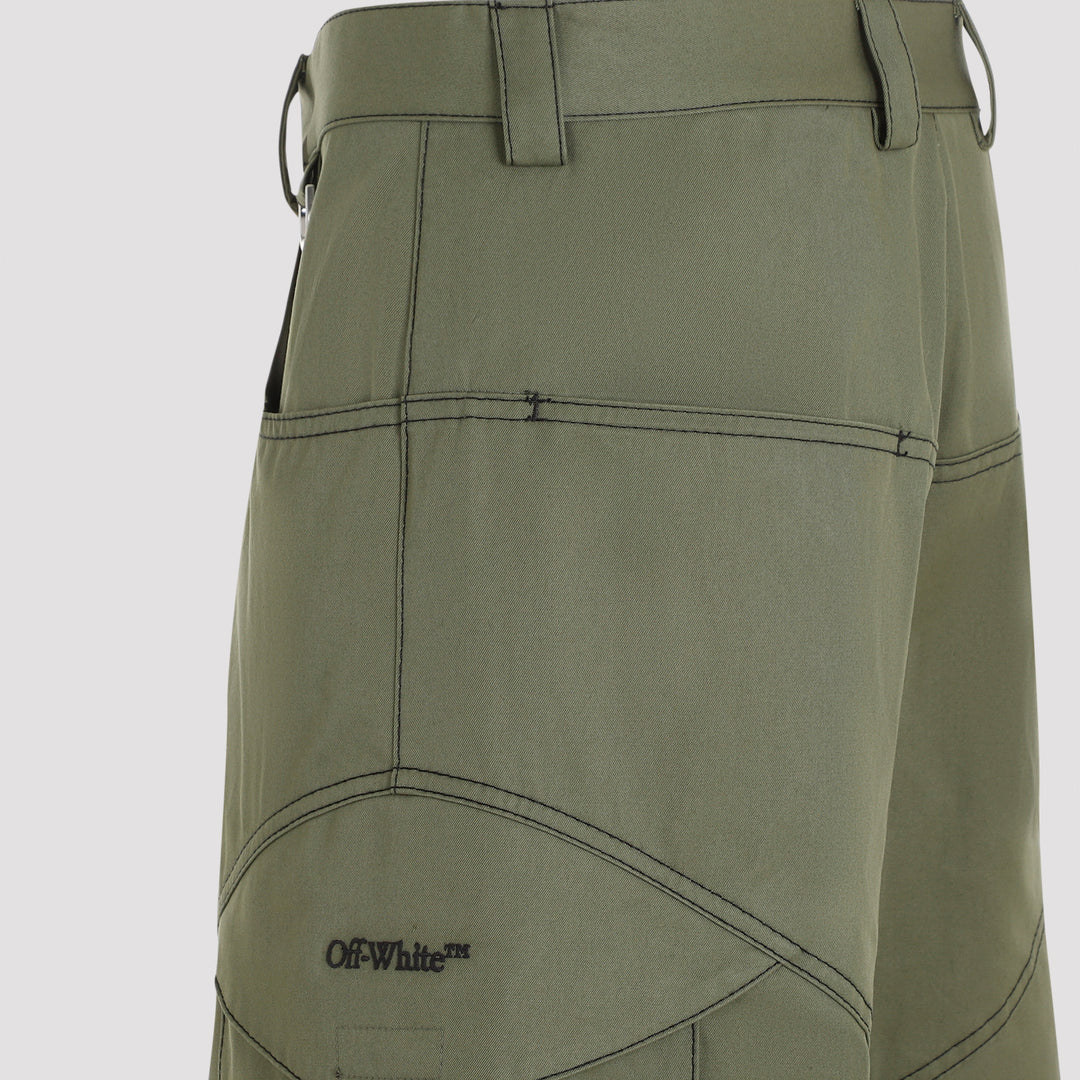 Army Green Cotton Straight Cargo Pant-4