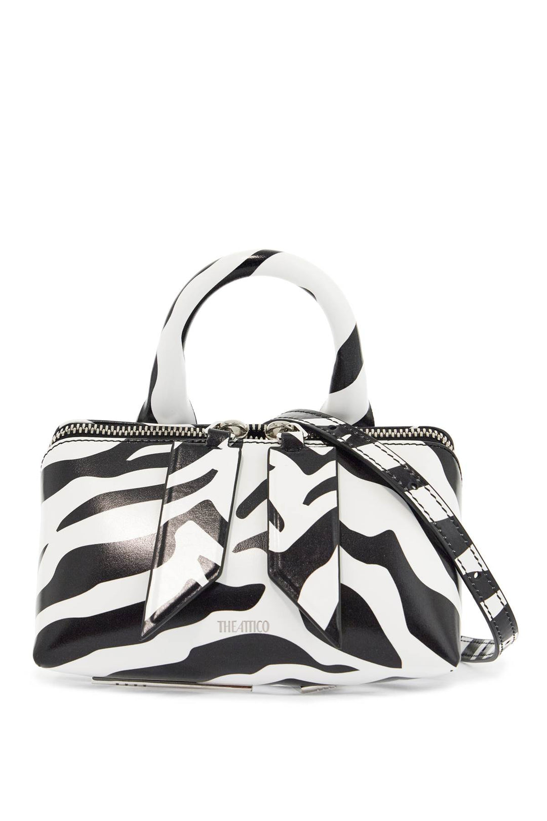 mini bag friday black and white animal print in calfskin-0