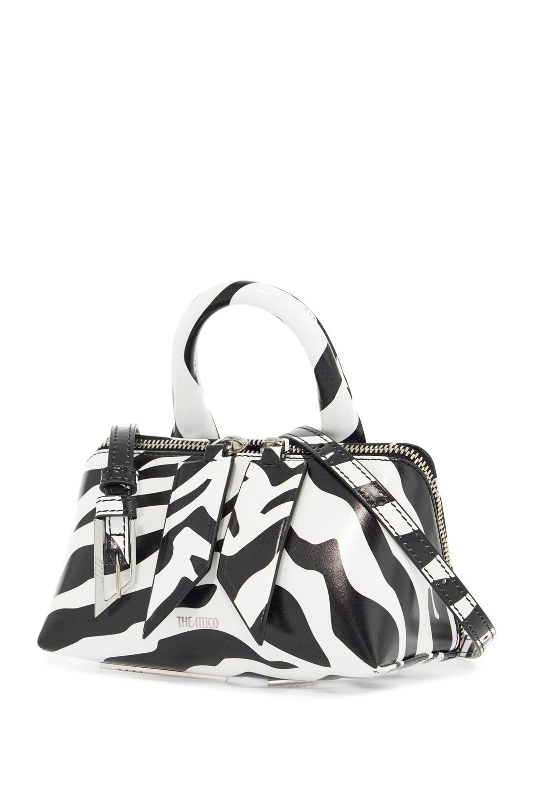 mini bag friday black and white animal print in calfskin-2