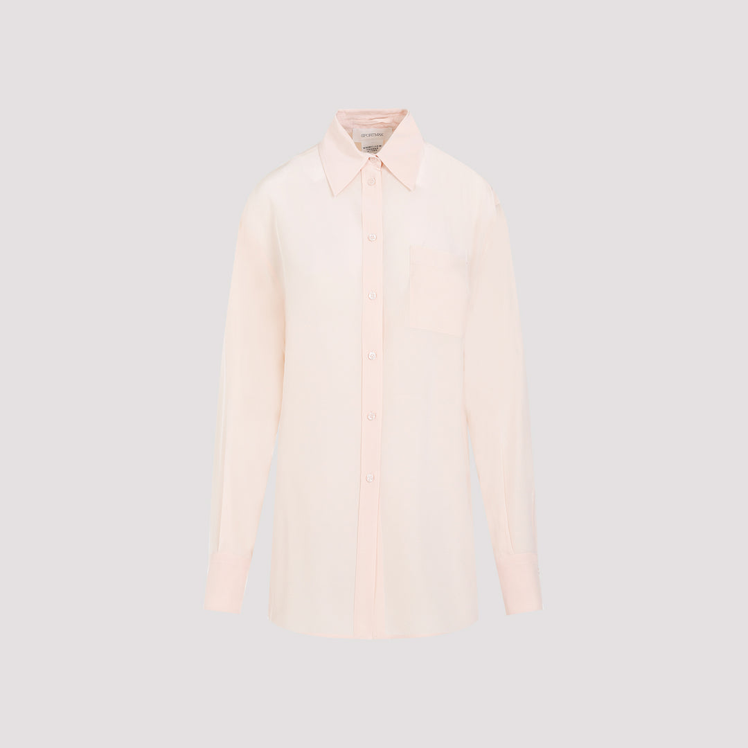 Pink Rovigo Crepe Silk Shirt-0