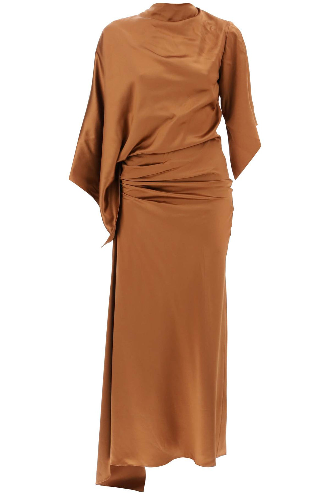 cusco silk draped midi dress-0