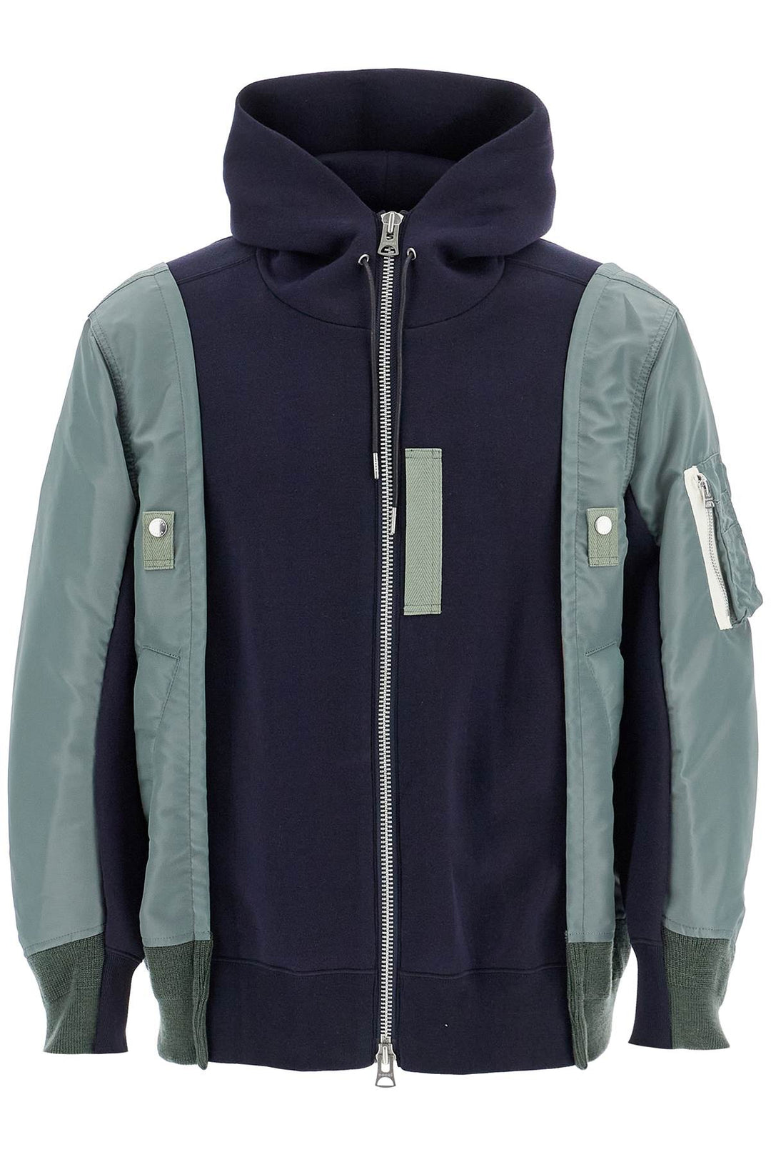 hybrid sweatshirt with zip and hood-0