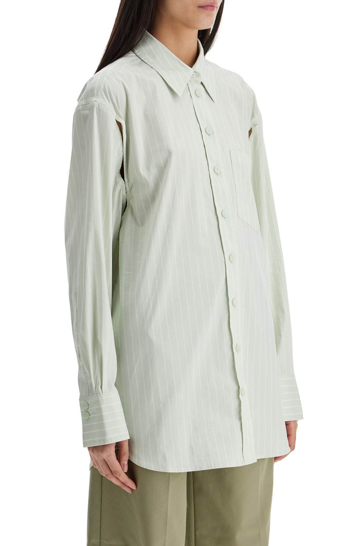 mint green cotton shirt with white stripes-1