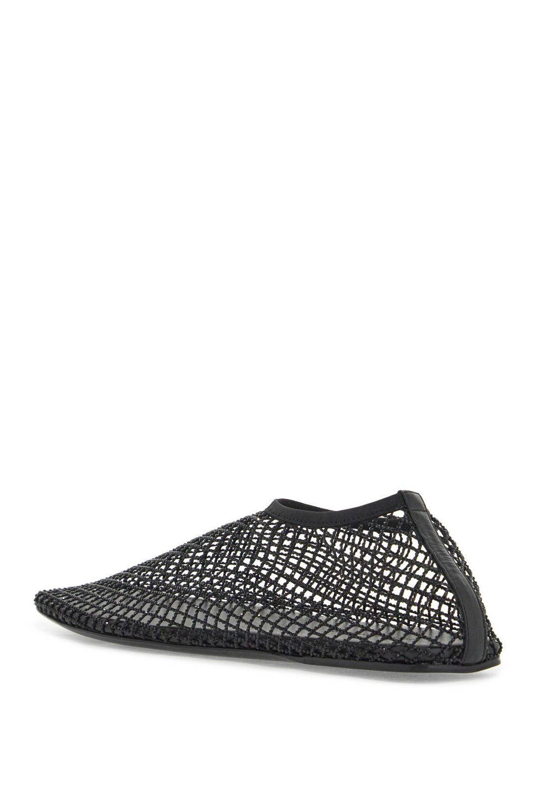 mesh ballerina flats with micro crystals-2