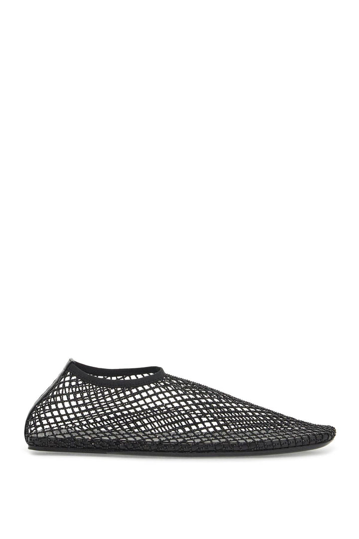 mesh ballerina flats with micro crystals-0