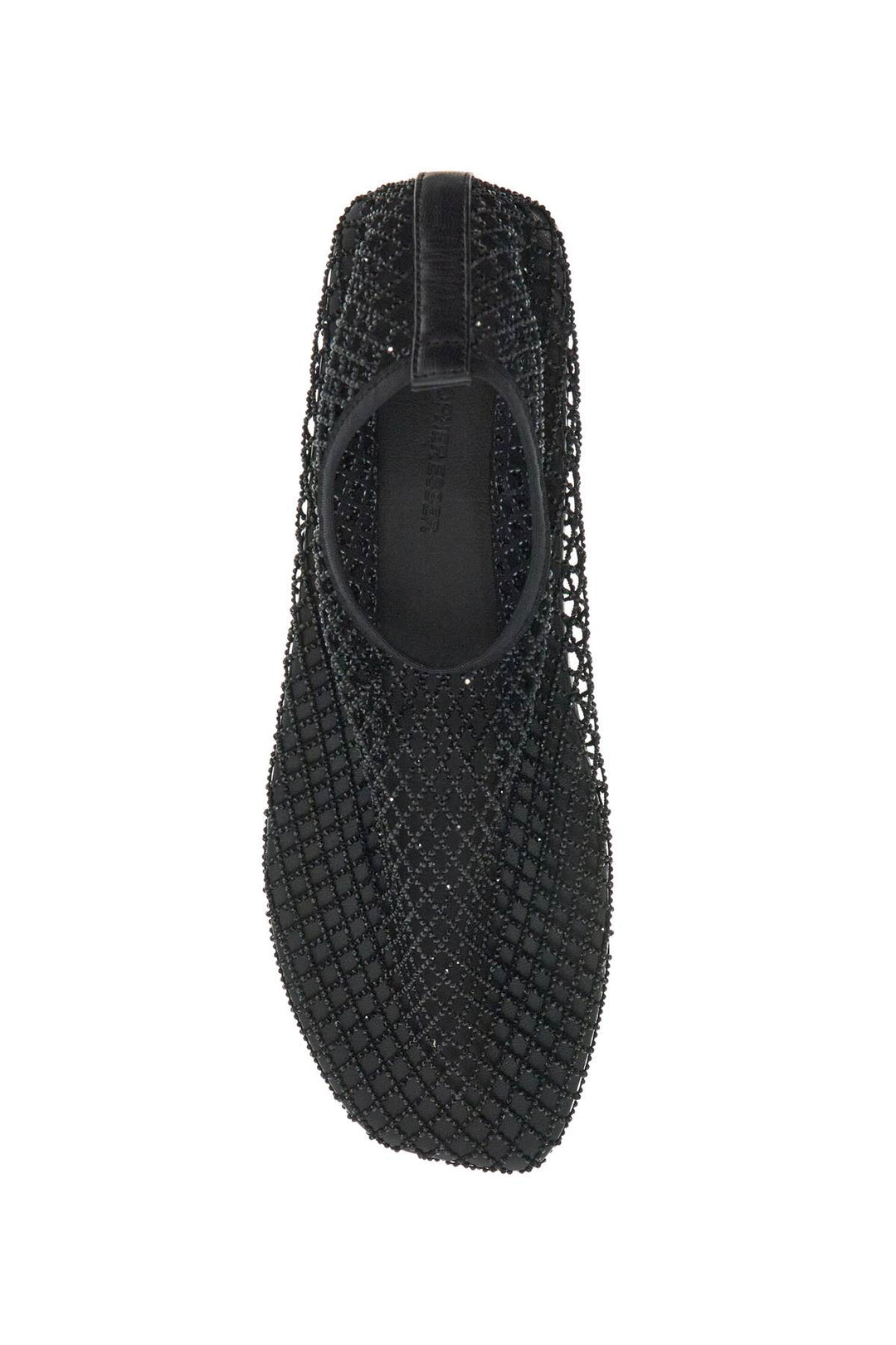 mesh ballerina flats with micro crystals-1