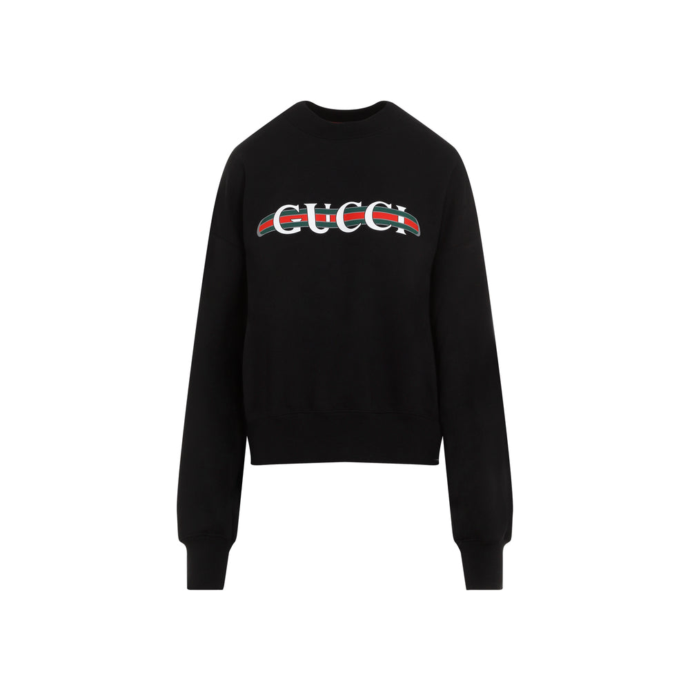 Black Cotton Crewneck Sweater-1