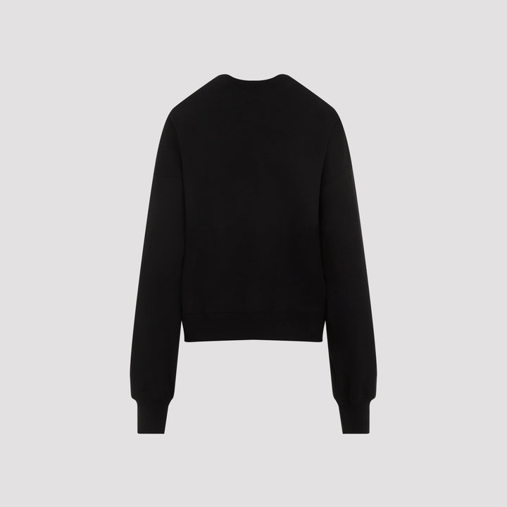 Black Cotton Crewneck Sweater-3