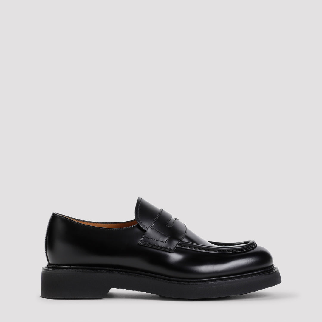 Black Calf Leather Lynton Loafers-6