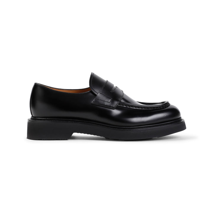 Black Calf Leather Lynton Loafers-7