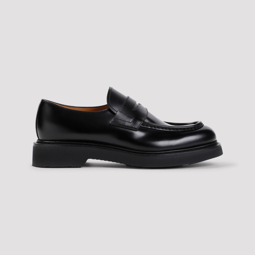 Black Calf Leather Lynton Loafers-8