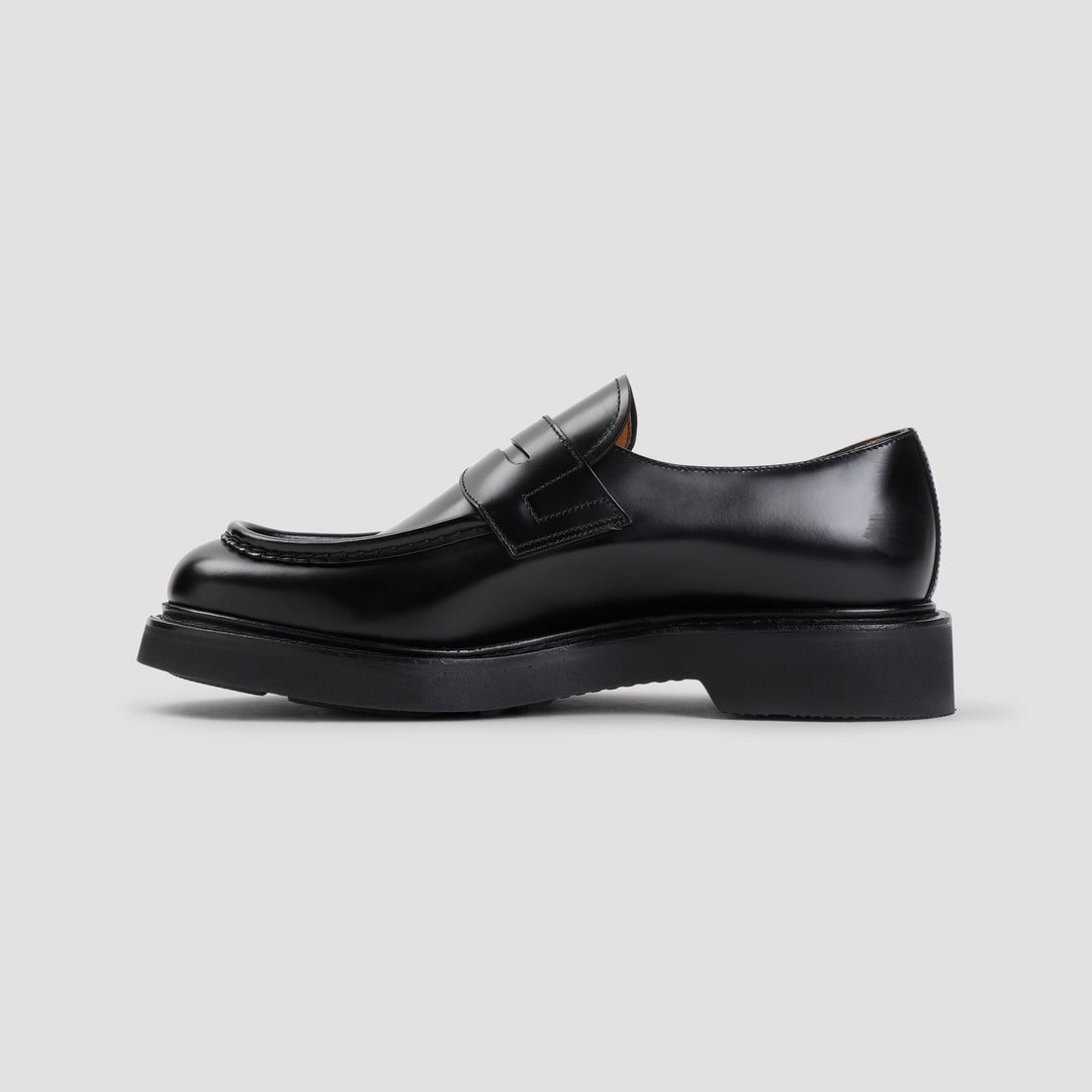 Black Calf Leather Lynton Loafers-9