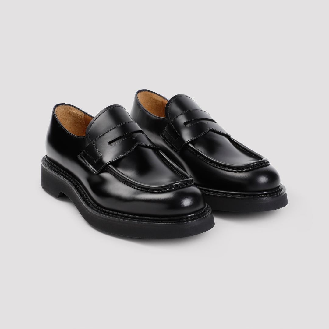 Black Calf Leather Lynton Loafers-10