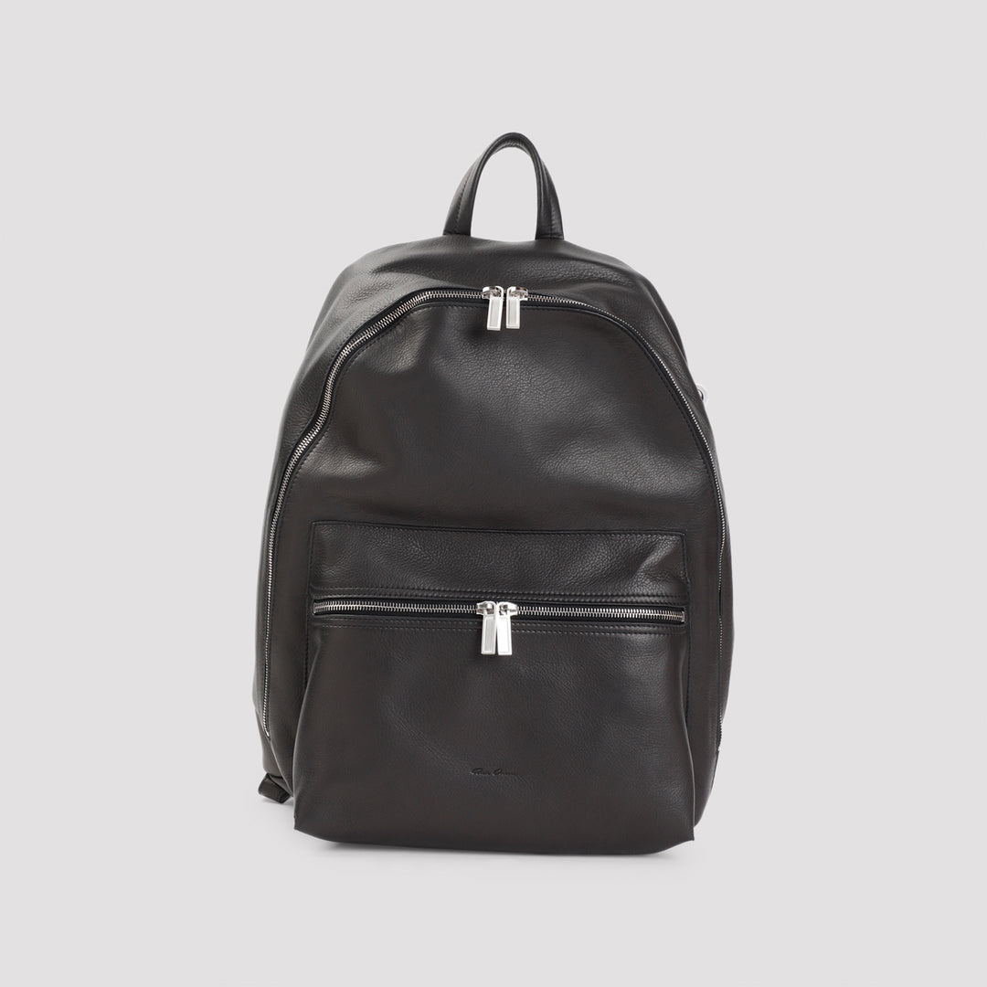 Black Leather Backpack-2