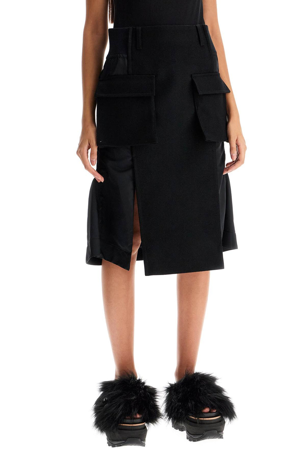 'hybrid nylon and wool skirt'-1