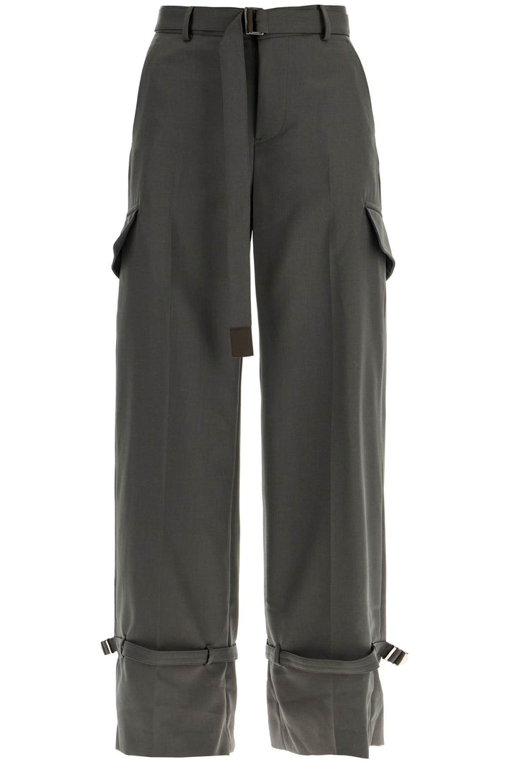 cargo wool blend trousers for men.-0