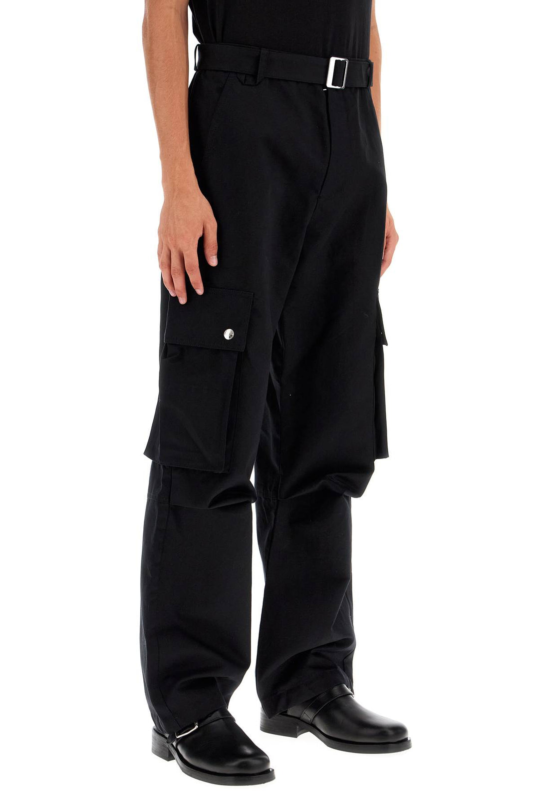 cargo gabardine trousers in eight-1