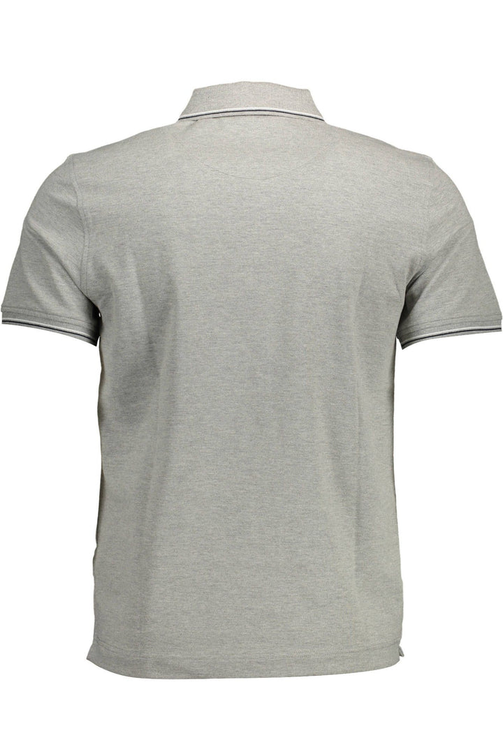 Sleek Gray Contrast Detail Polo Shirt