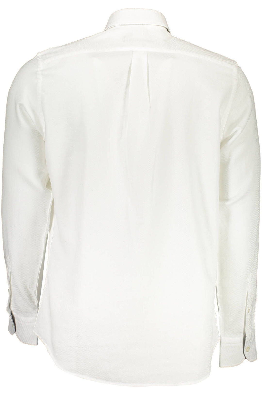 Elegant White Cotton Shirt with Contrasting Cuffs