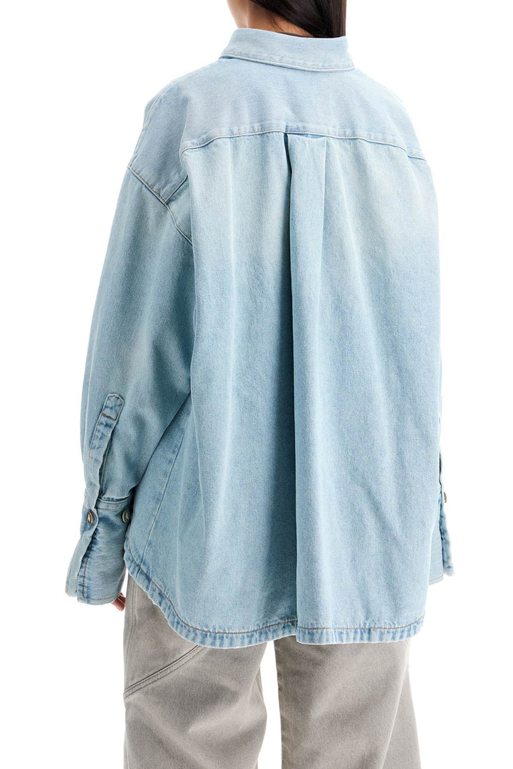 denim overshirt with slit detail-2