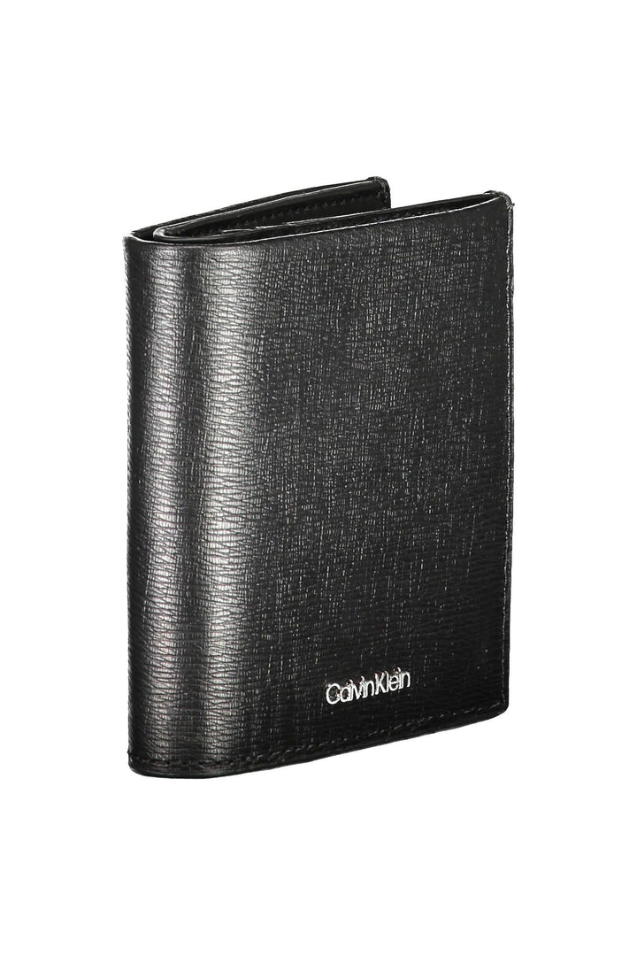 Sleek Black Leather Wallet with RFID Blocker