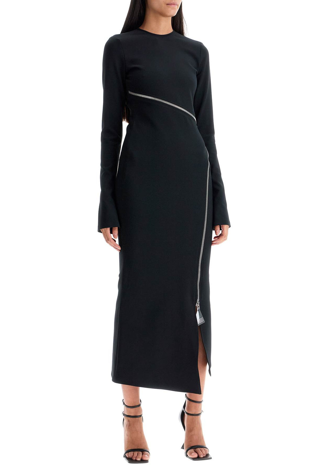 twisted zip midi dress with-1