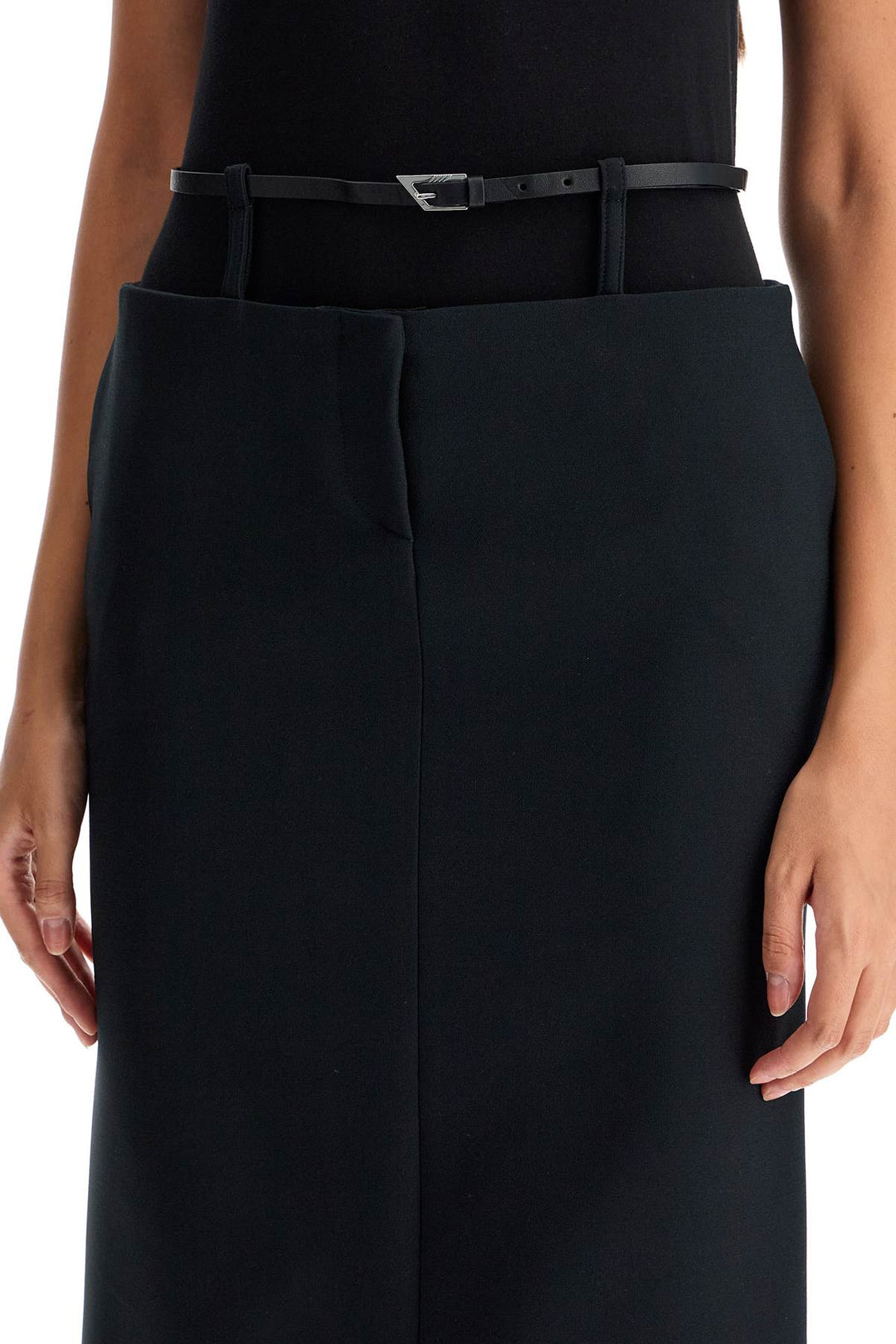 midi skirt with thin belt-3