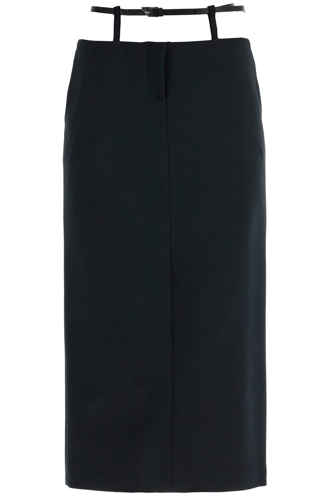 midi skirt with thin belt-0