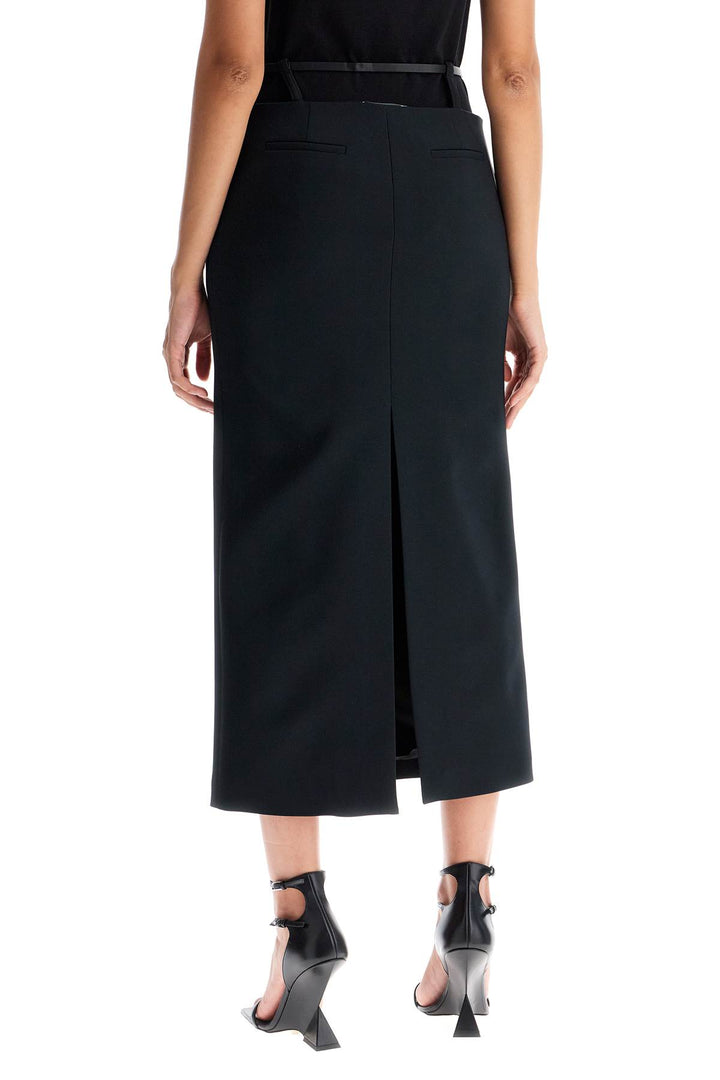 midi skirt with thin belt-2