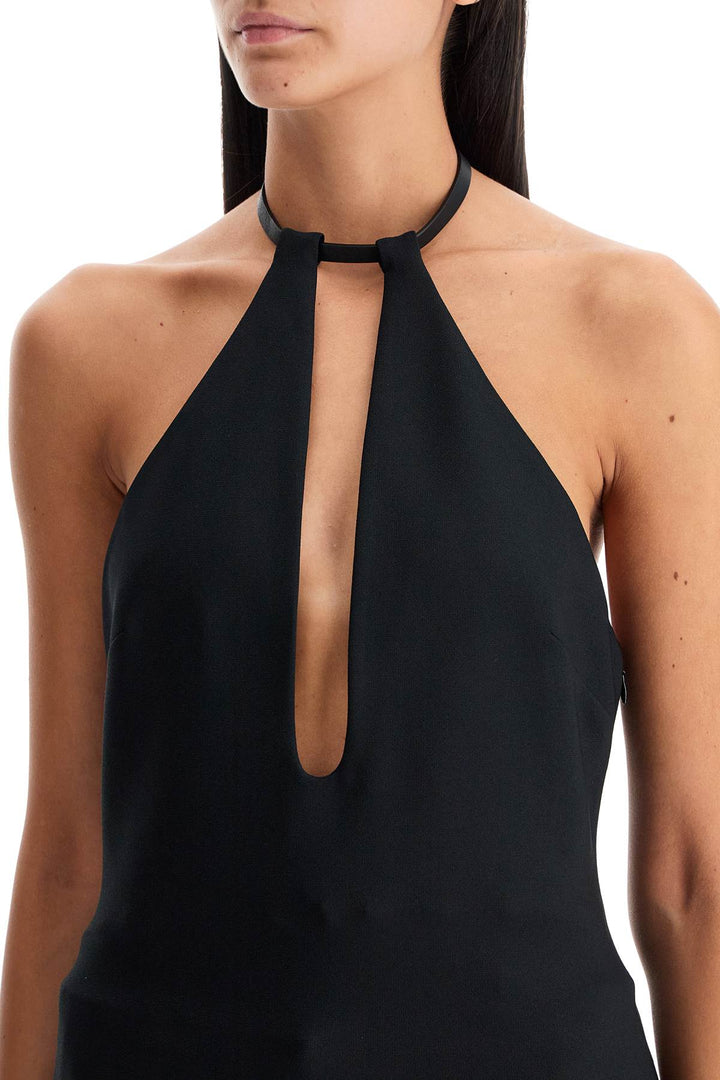 halter neck top with open-3