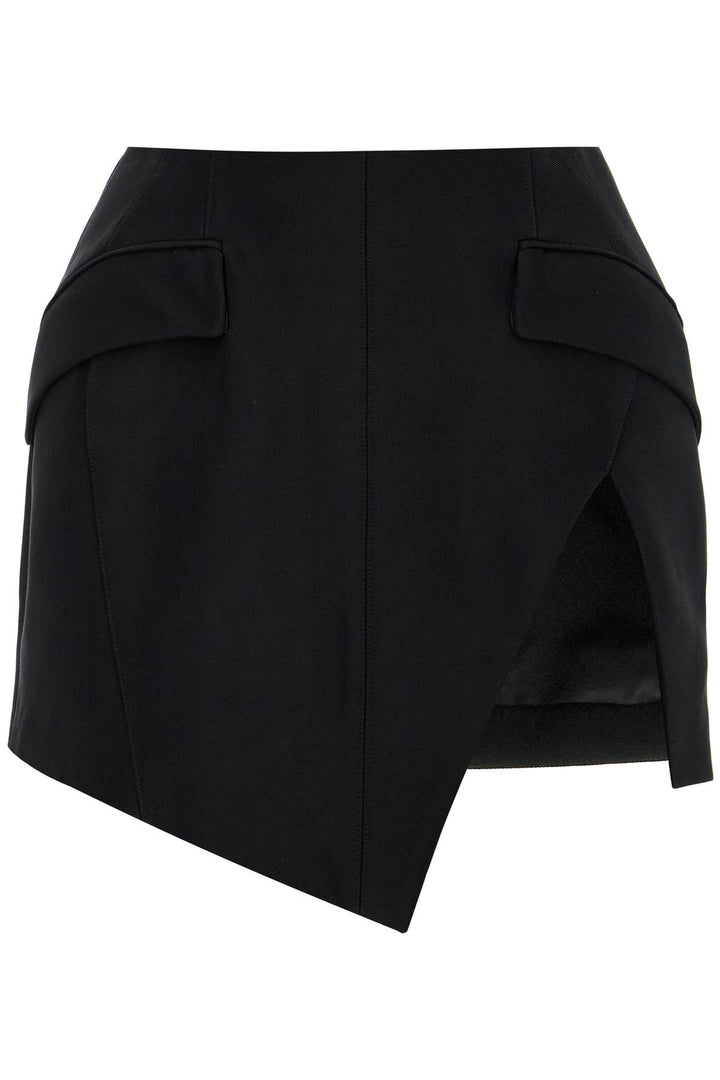 asymmetric mini skirt with slit-0