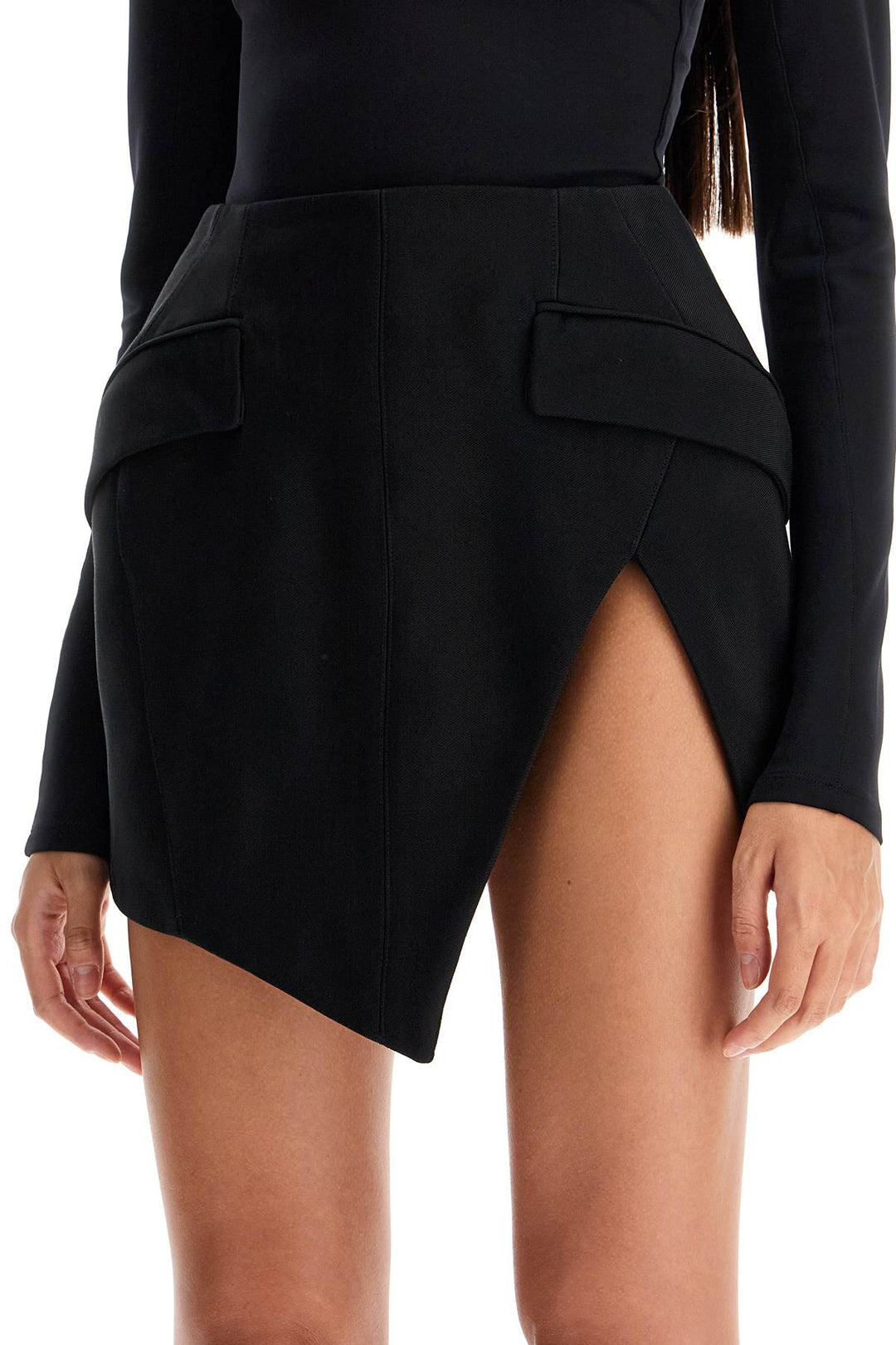 asymmetric mini skirt with slit-3