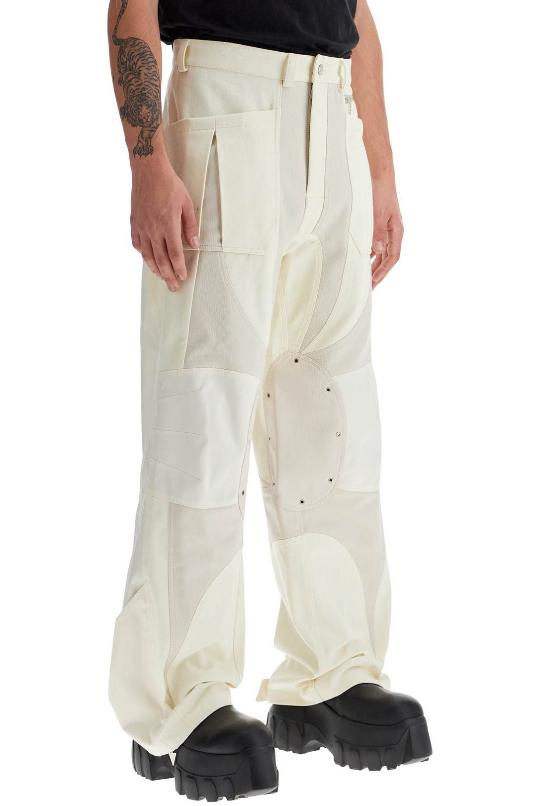 patchwork cargo pants with-1