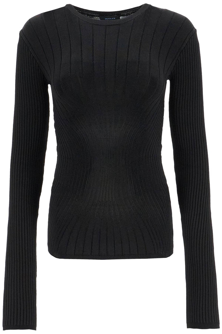 ribbed knit top with long sleeves-0