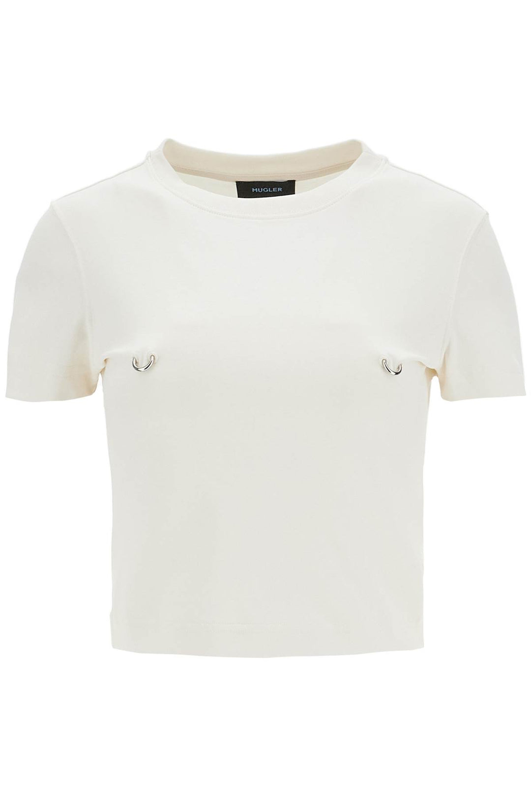 cropped t-shirt with piercing-0