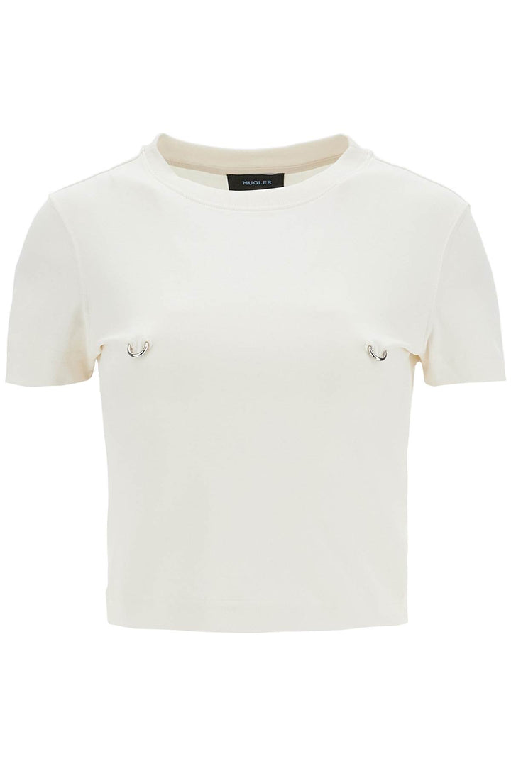 cropped t-shirt with piercing-0