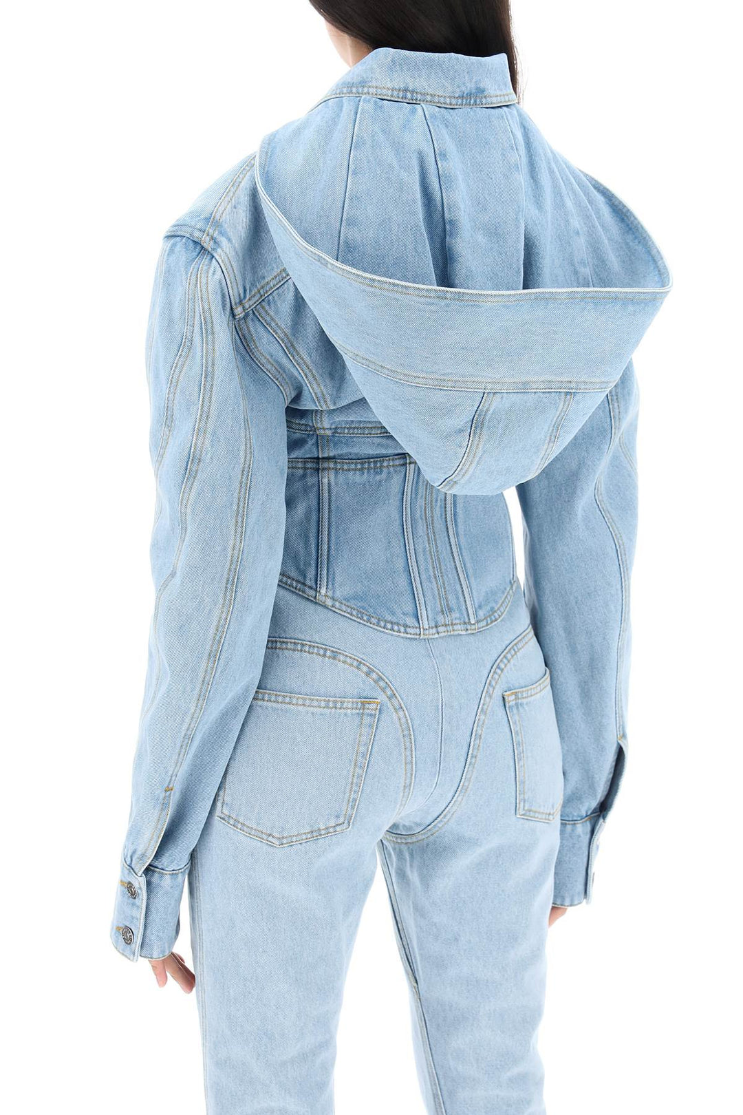 denim jacket with corset detail-2