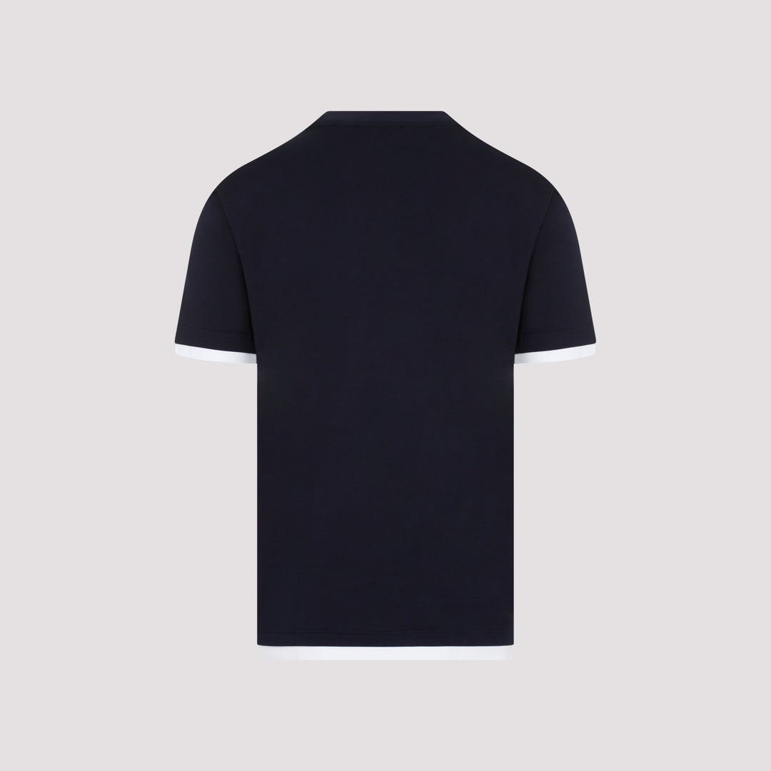 Navy and White Cotton T-shirt-8