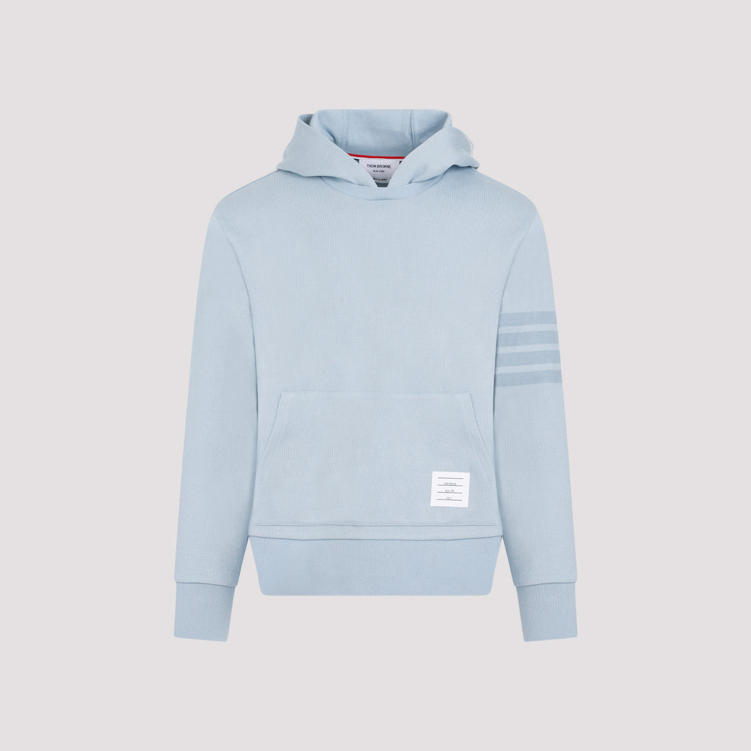 Light Blue Cotton Crewneck Hoodie Pullover-0