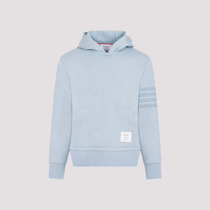 Light Blue Cotton Crewneck Hoodie Pullover-0