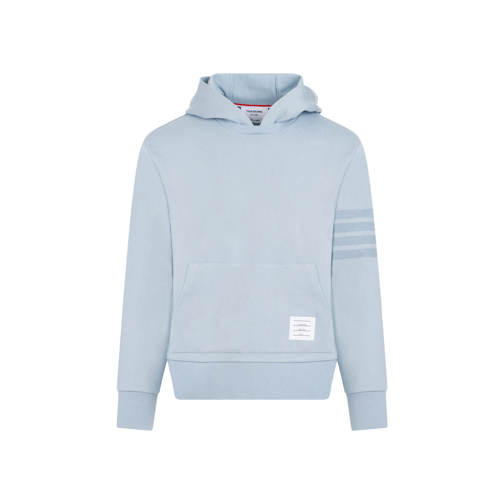 Light Blue Cotton Crewneck Hoodie Pullover-1