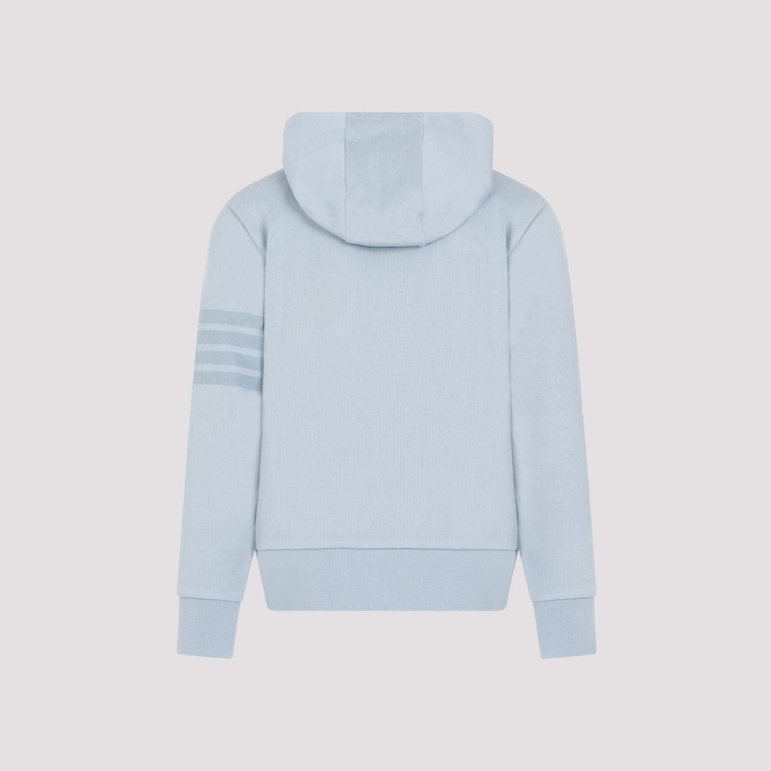 Light Blue Cotton Crewneck Hoodie Pullover-3