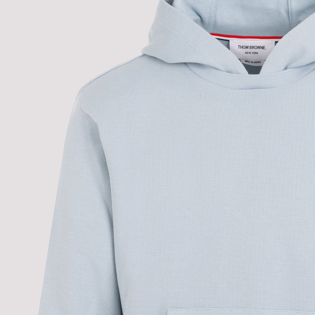 Light Blue Cotton Crewneck Hoodie Pullover-4