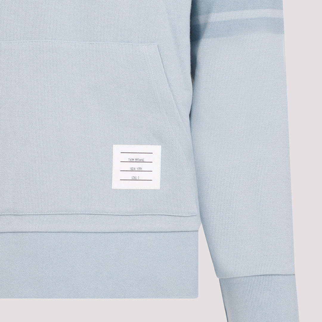 Light Blue Cotton Crewneck Hoodie Pullover-5