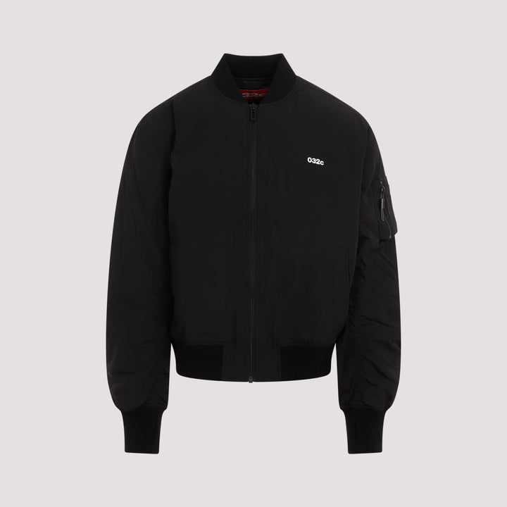 Black Mayhem Polyurethane Bomber Jacket-0