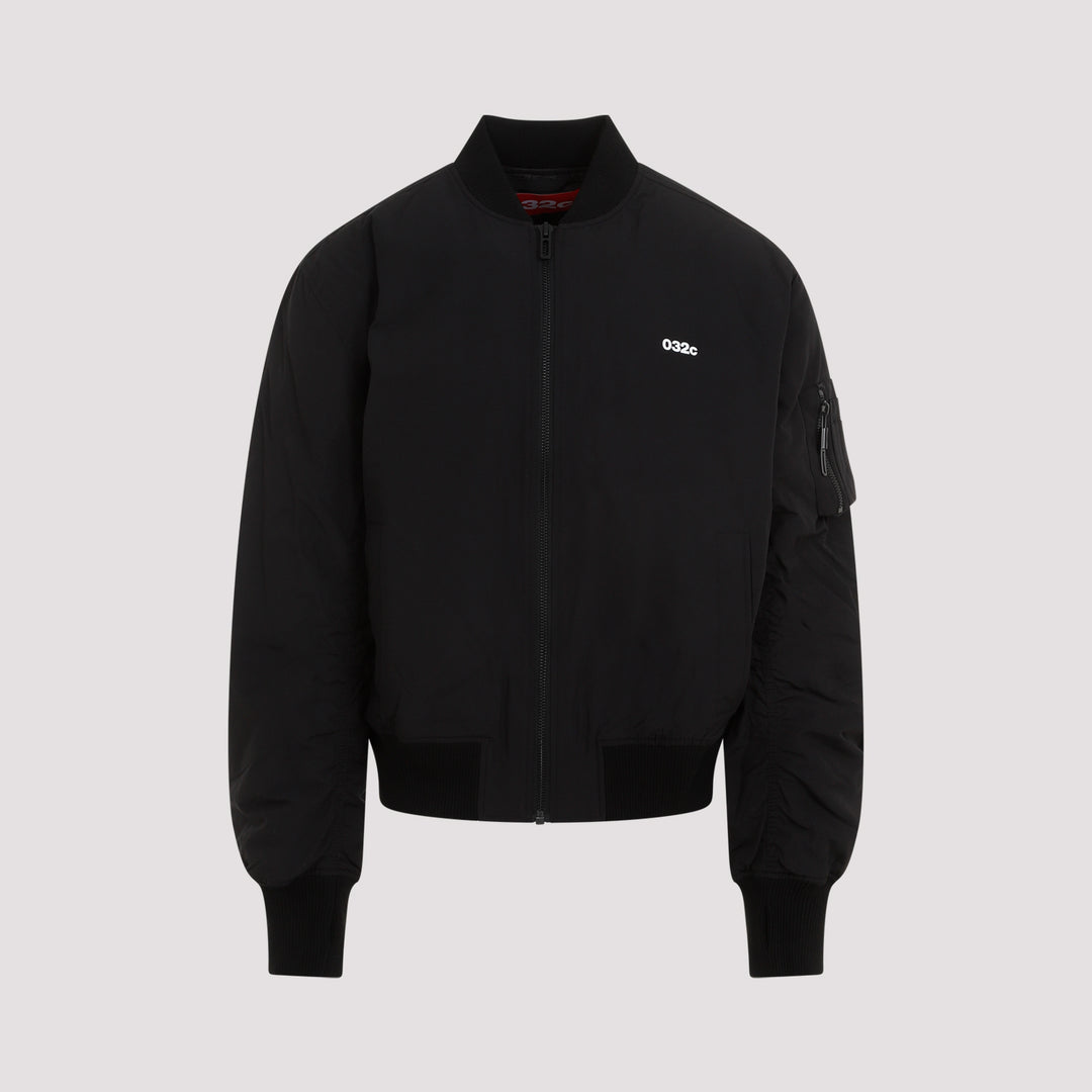 Black Mayhem Polyurethane Bomber Jacket-2