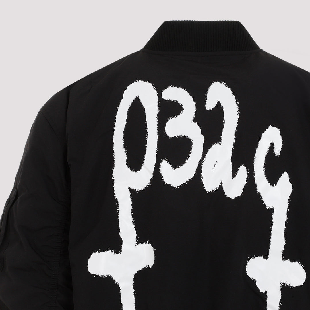 Black Mayhem Polyurethane Bomber Jacket-5