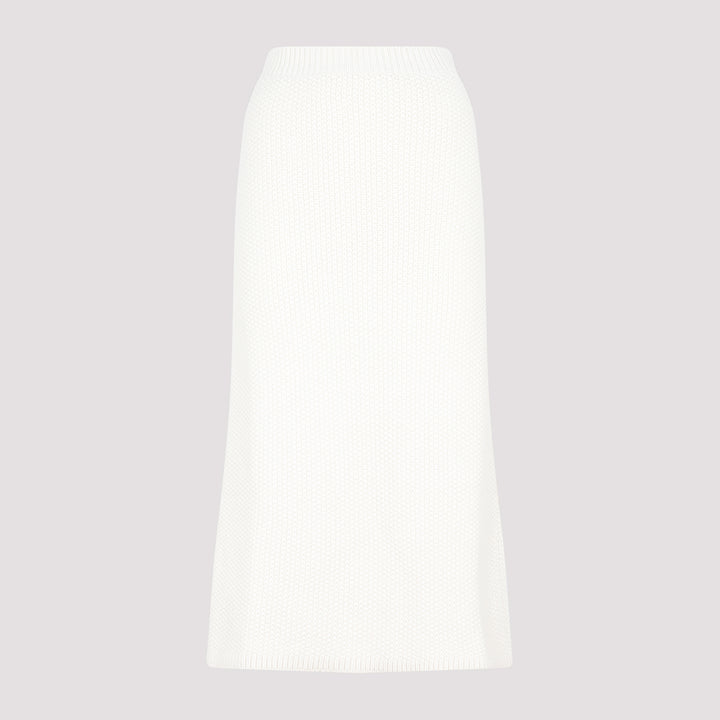 White Crochet Midi Skirt-0